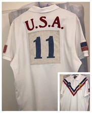 RARE POLO RALPH LAUREN USA VS WORLD 2011 SHORT SLEEVE RUGBY PATCHWORK OFF WHITE