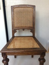 Chaise fin 19e en acajou massif, siège et dossier en cannage Cedak