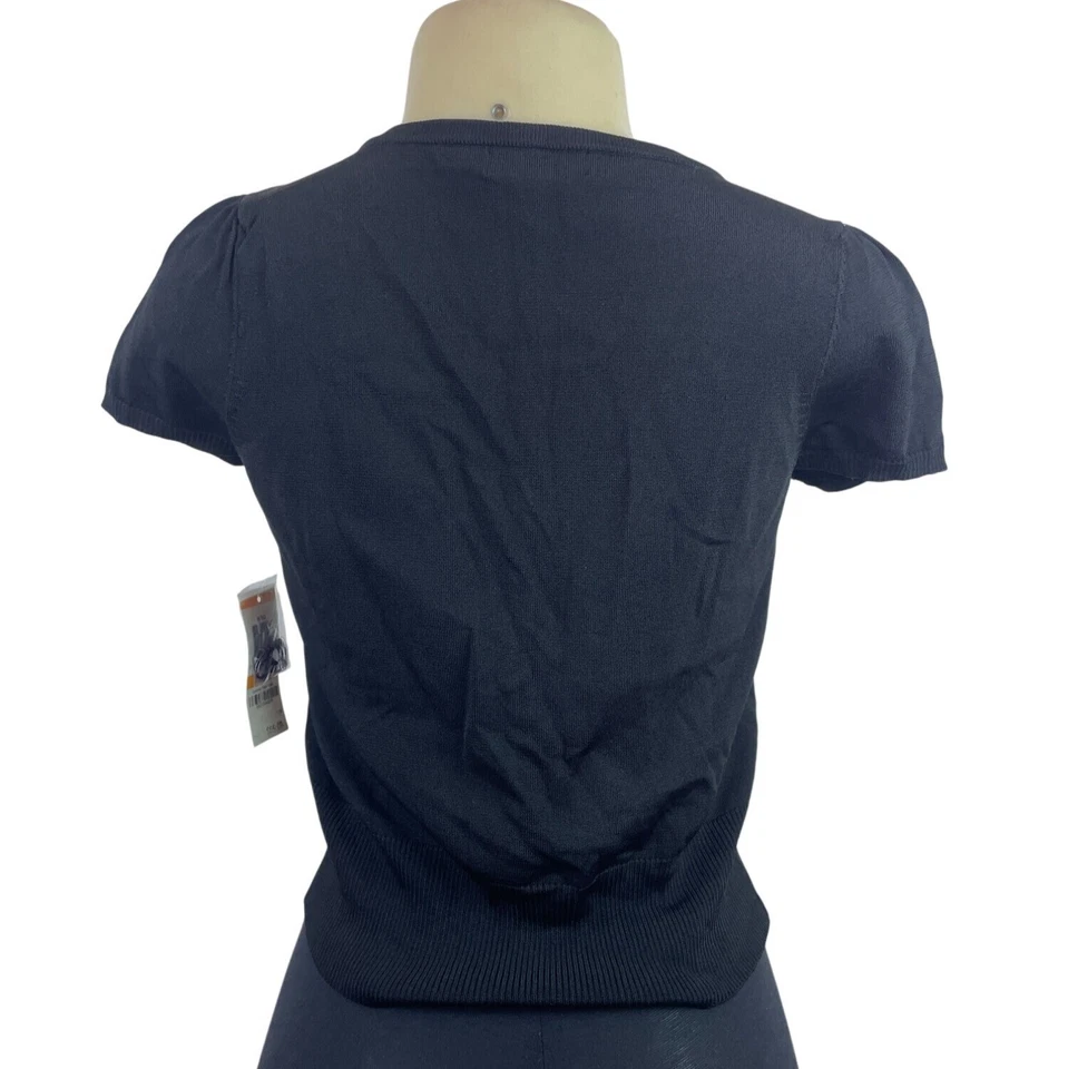 Cárdigan INC Negro Cuello en V Bordado con Botones Talla S - Nuevo Foto 3 de 4