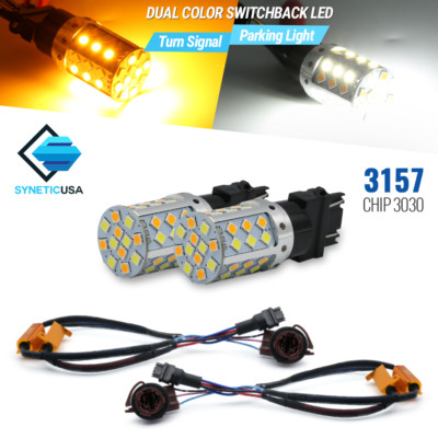 3157 3757 3155 T25 LED Front Turn Signal Light Bulbs Amber Error Free