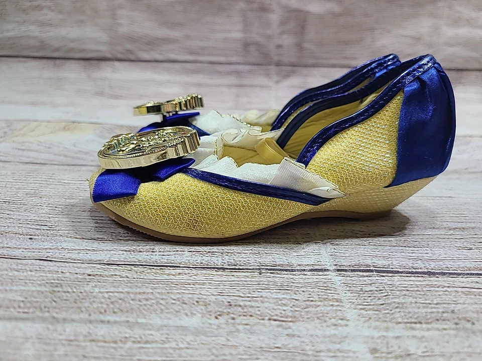 迪士尼商店白雪公主服装装扮童鞋美国 7/8 金色蓝色 — 第 4/4 张图片