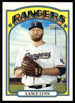 #ad 2021 Topps Heritage Lance Lynn Texas Rangers #387 $2.09