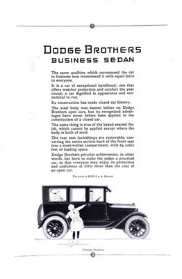Dodge Brothers Cars 1923 Print Ad Closed Car Business Sedan Vintage 7x10