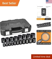 Professional 19-Piece Standard Impact Socket Set - Corrosion-Resistant Design