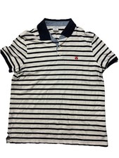 Brooks Brothers 1818 Polo Shirt Mens Large L Slim Fit Striped Pique Cotton