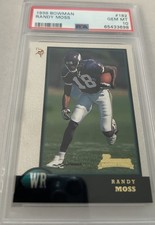 Bowman 1998 Randy Moss #182 Rookie PSA 10 Minnesota Vikings NFL Football Card