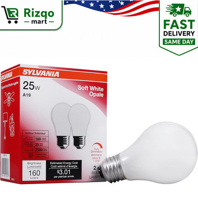 Sylvania Incandescent Light Bulb, 25W 2 Count (Pack of 1), Soft White Finish