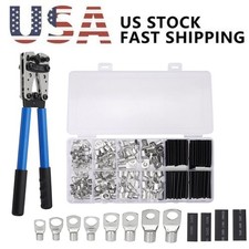 280pcs Copper Lugs Ring Terminals Bare Battery Welding Crimp Wire Connectors Kit