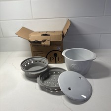 Pampered Chef Breakfast Sandwich Maker #2634 Ceramic White