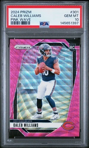 2024 Panini Prizm #301 Caleb Williams Pink Wave PSA 10 Rookie RC