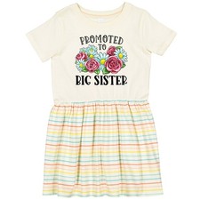 Inktastic Promoted To Big Sister With Flowers Toddler Dress Siblings Sibling Sis