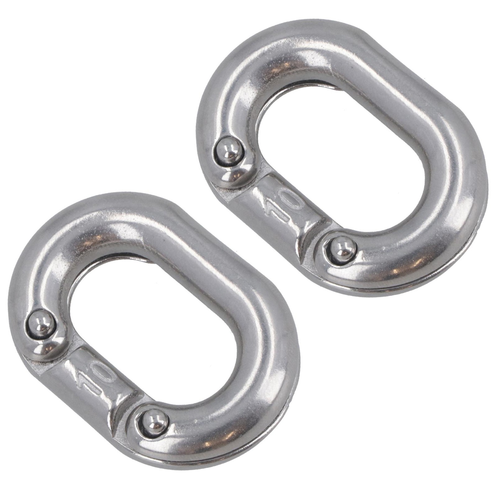 2 x Chain Connecting Link 10mm Marine Grade Stainless Steel Split Shackle DK72