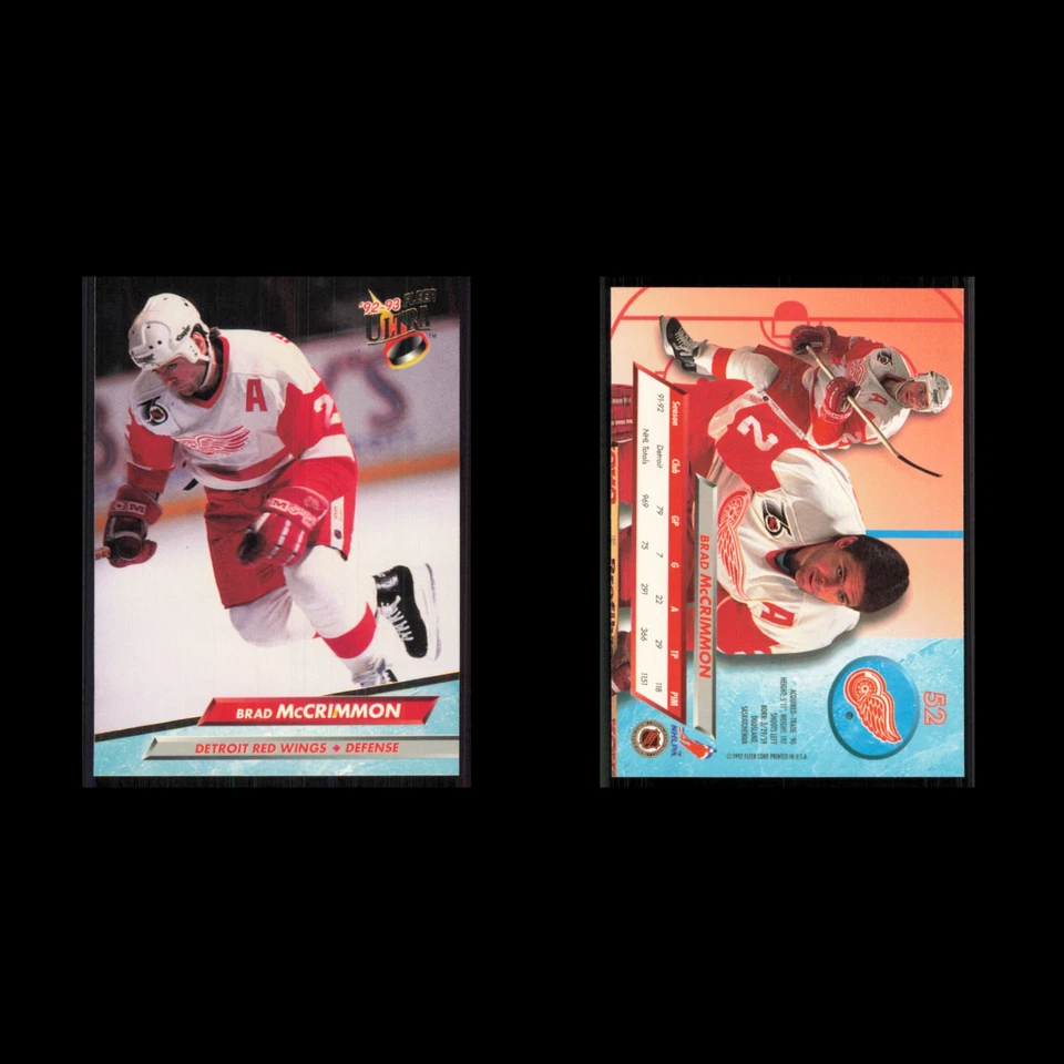 Brad McCrimmon #52 1992 Fleer Ultra Detroit Red Wings Hockey Card NHL NM - Image 3 of 3