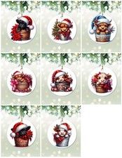 Highland Cow Hanging Christmas Tree Ornaments Double Sides Print