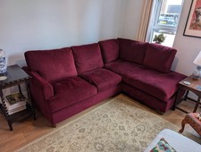 Burgundy Velvet Corner Sofa Bed From Willow & Hall