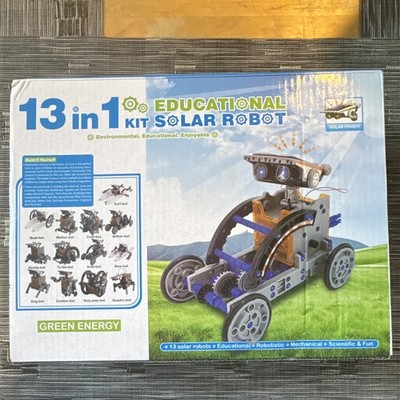 SUTTLEBOOM 13-in-1 Educational Solar Robot DIY Kit Green Energy, Ages 8+ (2115A)