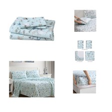 Coastal Print Microfiber Sheet Set - Queen, Soft 12" Deep Pockets, Oceanside Sea