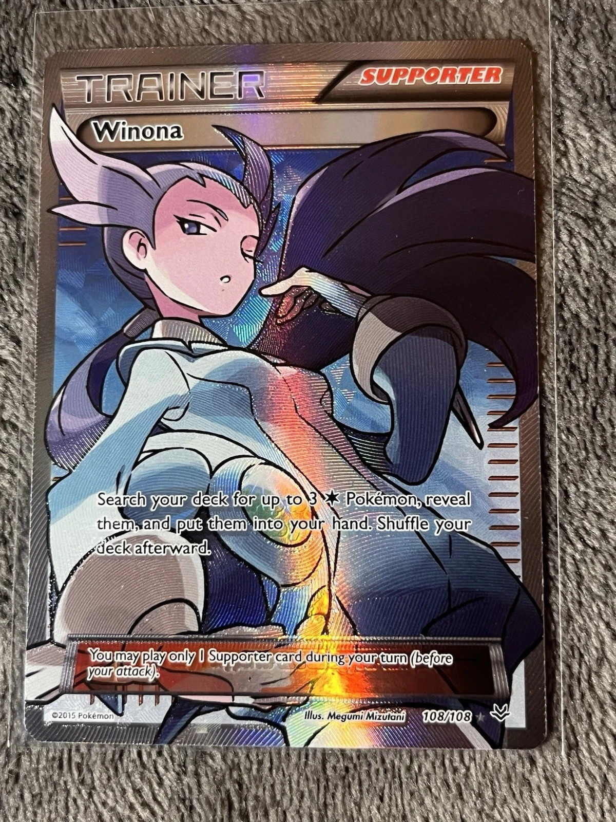 Pokémon TCG Winona (Full Art) 108/108 Roaring Skies Holo NM RARE 2015