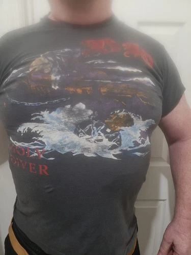 Dio Holy Diver rock tour concert black tee shirt , Original Vintage vintage concert t-shirt, vintage, size L, single stitch, B+ condition
