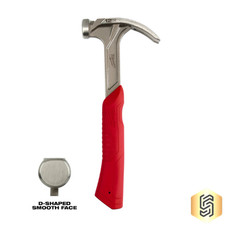 Martillo con acabado de garra híbrido cara lisa Milwaukee 48-22-9019 12 oz