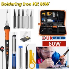 60W Soldering Iron Kit Electronics Soldering Irons Solder Tools Adjustable Temp