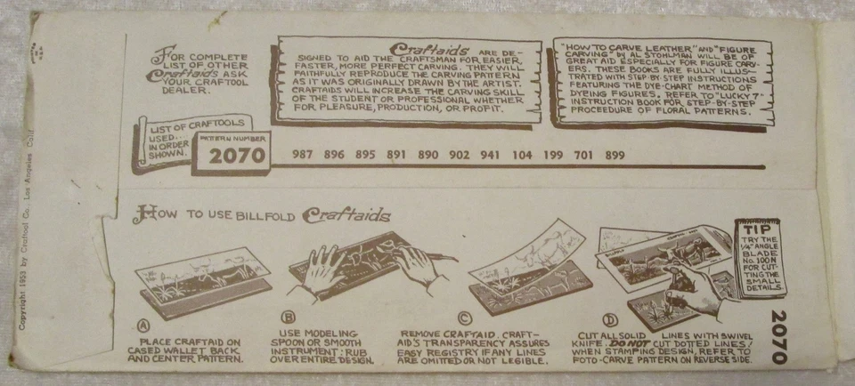 Plantillas de talla de cuero vintage, florales, caballos, más lote/4, carteras y cinturón Foto 4 de 4