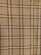 Tan and Black Tartan Plaid Flannel: 1 and 7/8 yards x 44"W