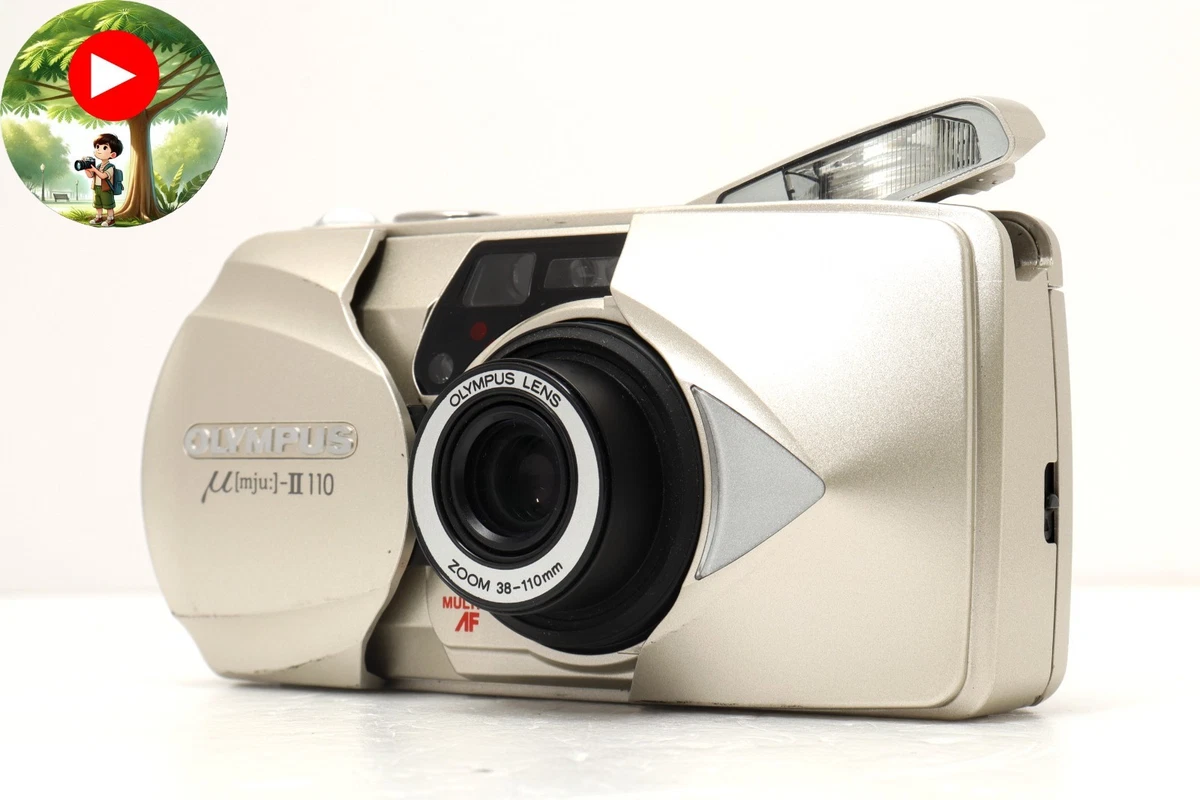 美品】OLYMPUS μ-Ⅱ ZOOM VF 初期保証付 ストロボ立ち上がり△ OLYMPUS