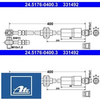 2X Bremsschlauch ATE 24.5176-0400.3 2 BremsschläUche Rechts Links Vorne