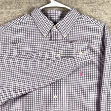 Ralph Lauren Shirt Mens XL 17 Classic Fit Pink Tartan Button Up Shirt Preppy