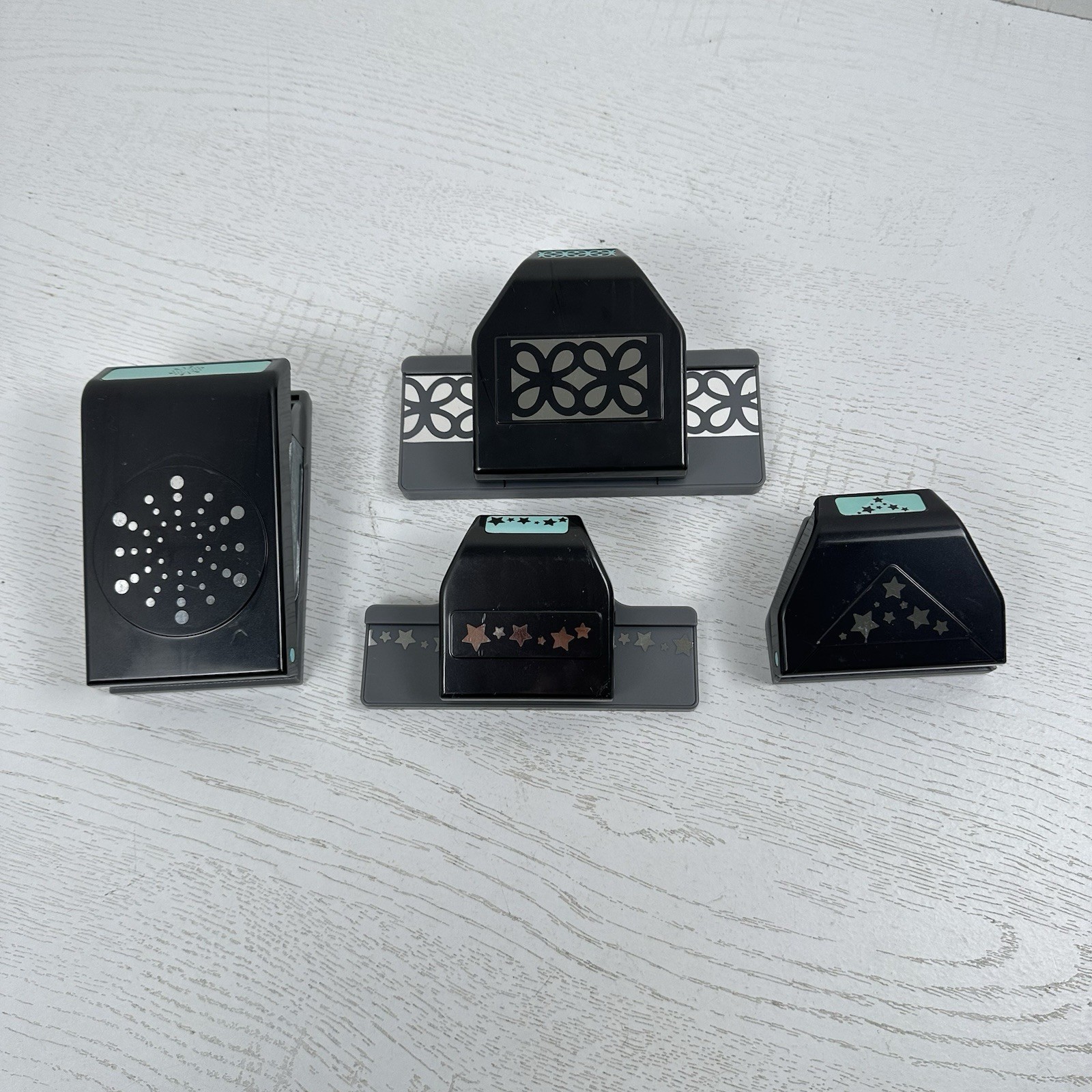 EK Success Paper Punch Lot Of 4 2 Edgers 1 Corner 1 Large Burst Scrapbook Craft