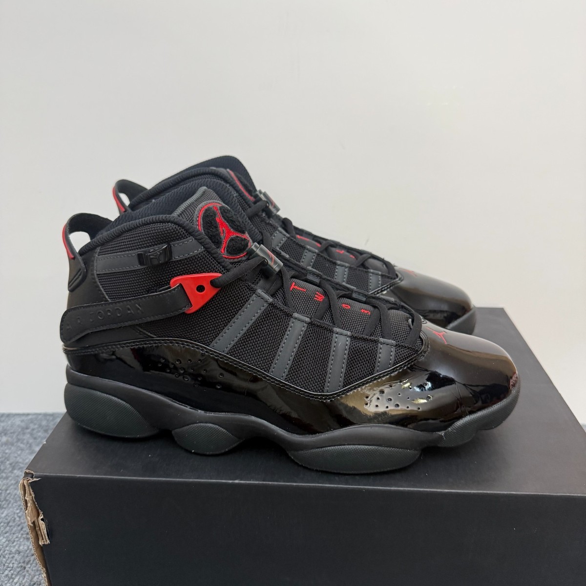 Nike Air Jordan 6 Rings 'Anthracite Fire Red' 322992 026 Size 10.5