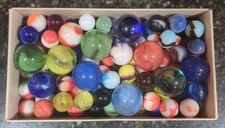Lot Of Vintage Glass marbles. CAC, Akron agate, Peltier, Vitro Etc. 98Total