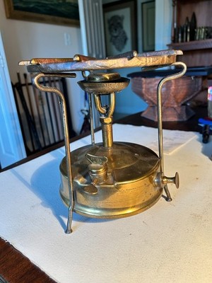 Antique PRIMUS No. 5  Camp Stove Kerosene Brass with Replacement Grill