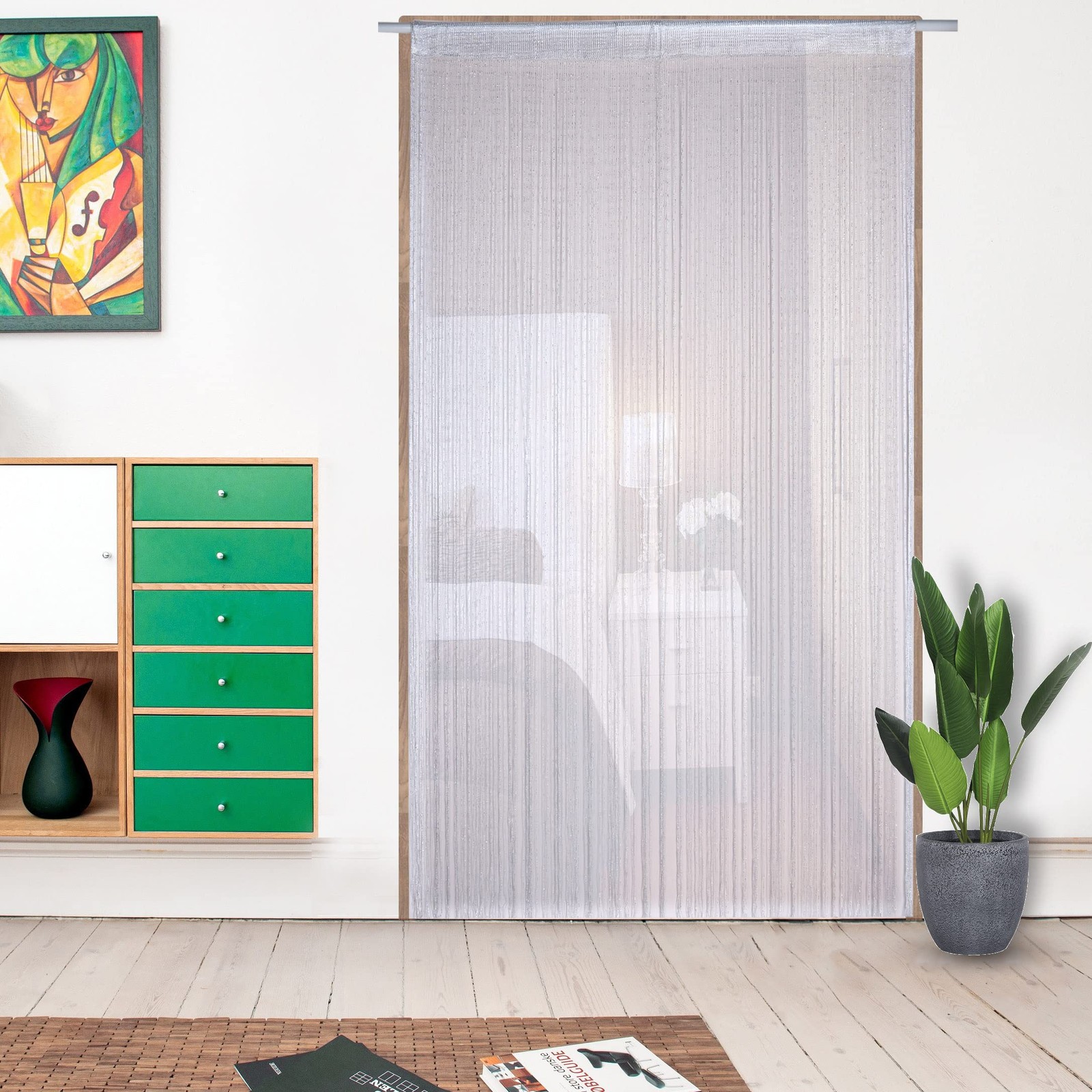 Rideaux Fils pour Porte Lot de 2 Rideaux Spaghetti Déco Salon et Dressing