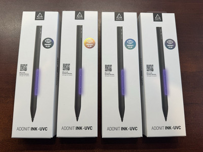 4 PCS Adonit INK-UVC Stylus for Surface Devices (3rd Gen & Newer) - Black
