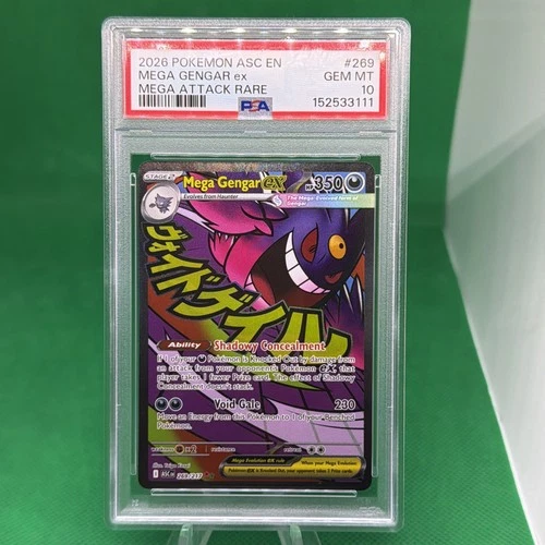 2026 POKEMON ASC EN-ASCENDED HEROES MEGA ATTACK RARE #269 MEGA GENGAR EX PSA 10