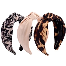 Headbands for Women Neutral Knotted Wide Headband Fashion Top Knot Hairbands ...