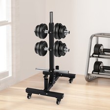 Bumper Weight Plate Tree Rack Olympic Barbell Bar Stand Holder Organizer Storage
