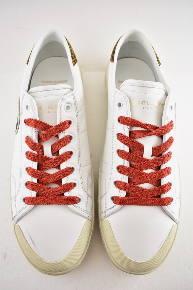 イヴ・サンローラン スニーカー　37 Saint Laurent Mens SL 37 Surf Court Diamond White Flat Low