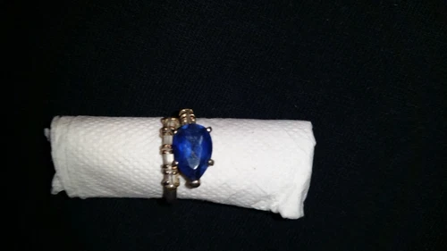 Vintage Silver 925 Ring with possibly Tanzanite costume jewelry