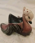 VINTAGE MCM HULL USA MOTHER GOOSE DUCK SWAN CERAMIC PLANTER POLKA-DOT BONNET