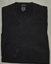 Mens Jos A Bank Signature Collection Black Vee Neck Sweater Size XL - EUC