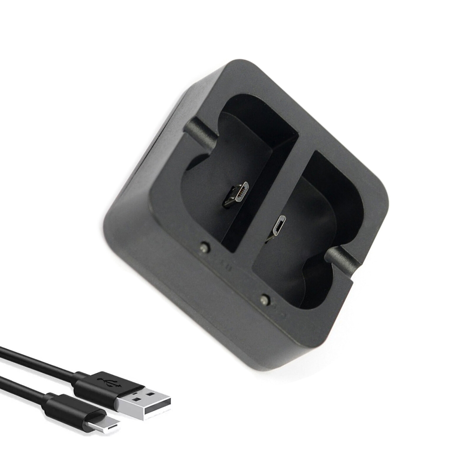 Cargador de batería doble negro base de carga USB para timbre recargable Ring V4