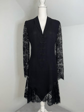 100% Silk Black Valentino Night Lace Dress Women’s 6