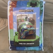 NEW Minecraft Reversible TWIN/FULL Comforter Gaming Kid Adventure
