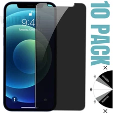 10 Pack Privacy Tempered Glass Screen Protector For iPhone 13 12 11 Pro Max XR 8