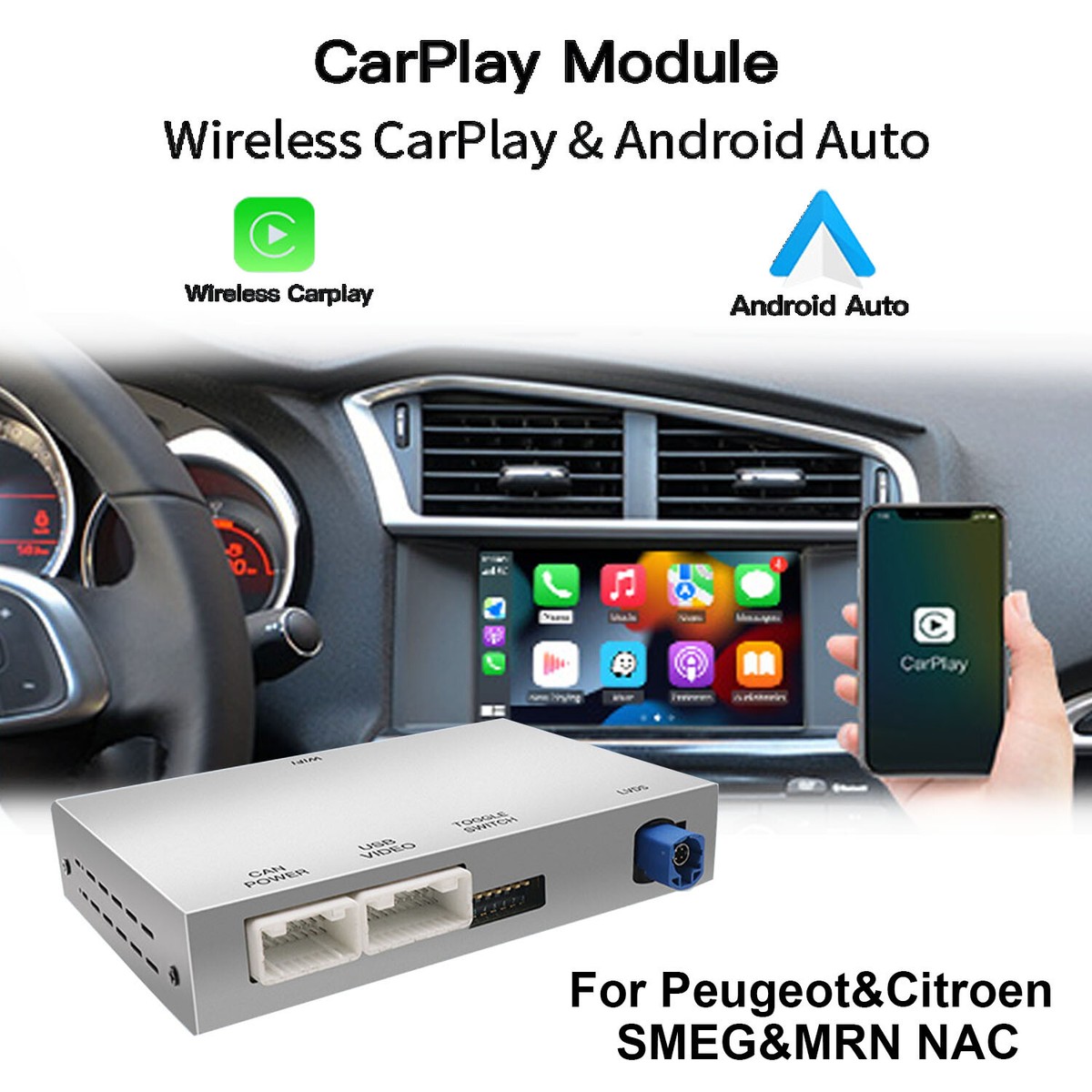 Carplay and Android Auto module For SMEG Citroen C4 C5 DS3 Carplay and Android Auto module For SMEG Citroen C4 C5 DS3