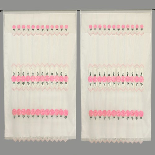 Peach Pink Living Room Decor Satin Sheer Window Curtain Drapes Panels 60x90" - Picture 5 of 13