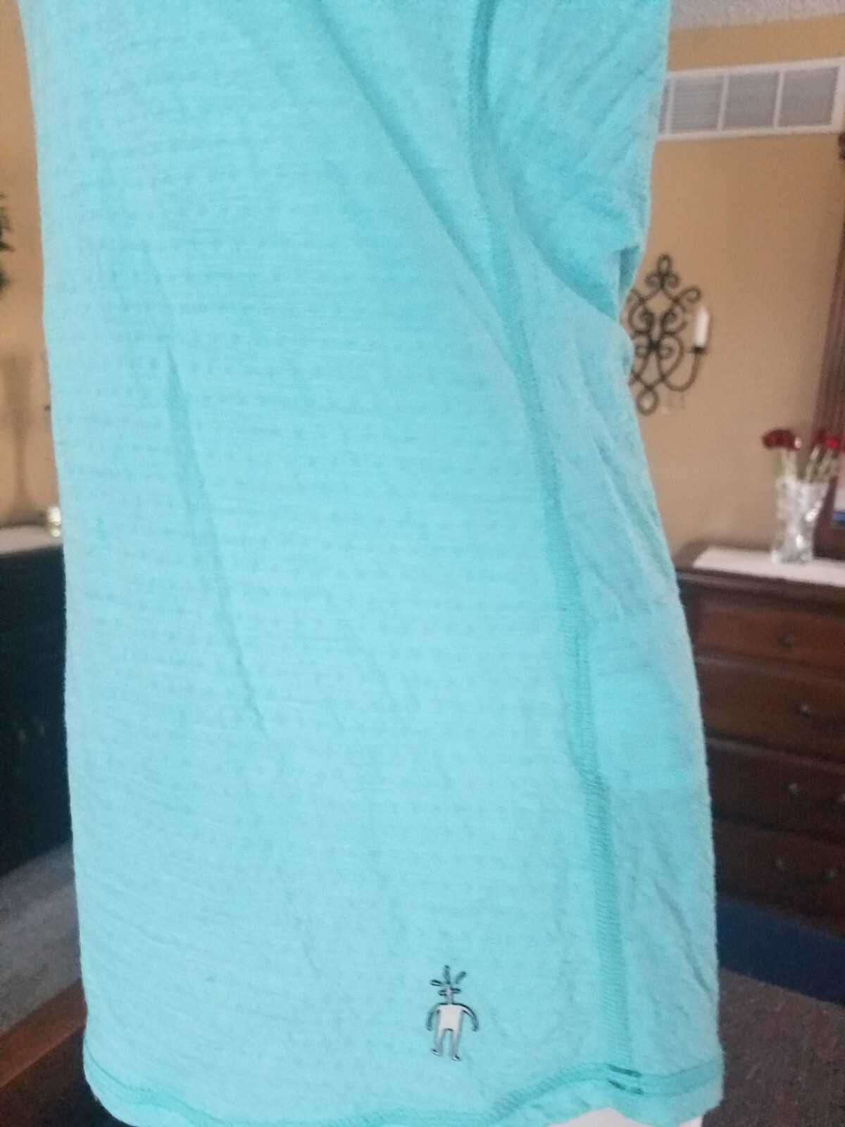 Smartwool aqua green merino wool tee shirt size small Excellent Condition